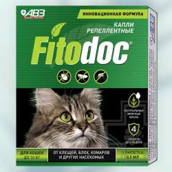 Капли FITODOC репеллентные д/кошек 1пип.,0,5мл - фото